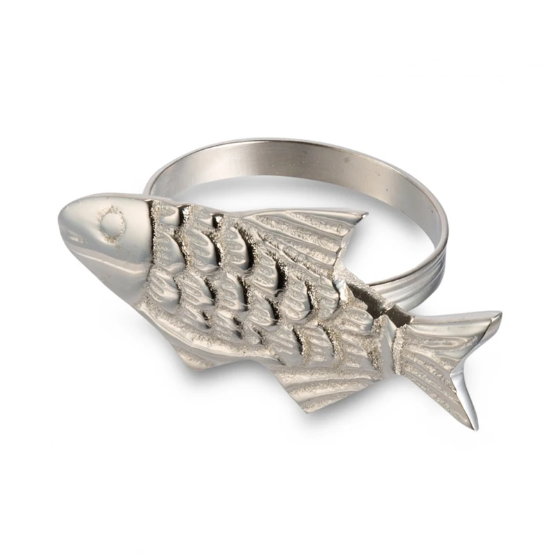 حلقه دستمال کاراجا مدل Fish بسته 6 عددی